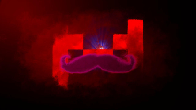 Red purple mustache pixel pattern free wallpaper - medium preview image