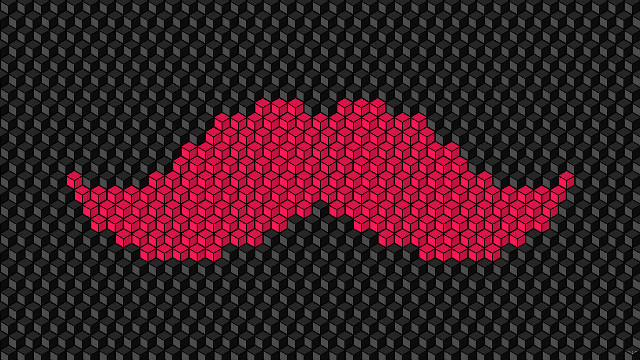 Pixellated pink mustache black background free wallpaper - medium preview image