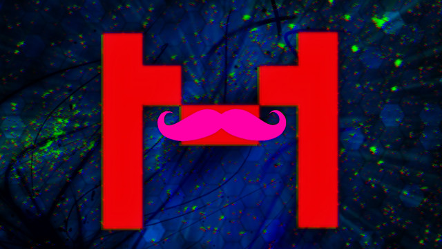 Pink mustache blue background red free wallpaper - medium preview image