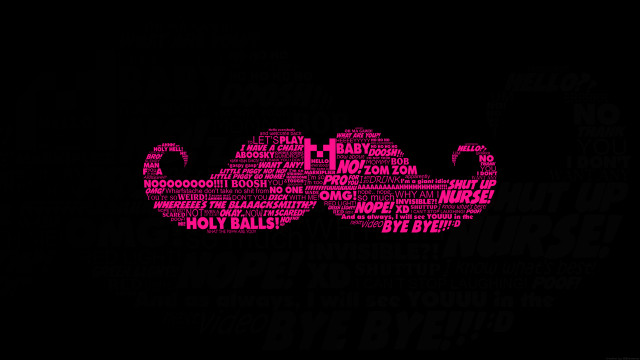 Glasses words black background pink free wallpaper - medium preview image