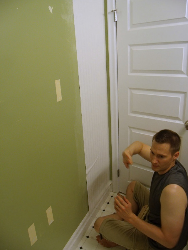 Man sitting door hammer painting free wallpaper - medium preview image