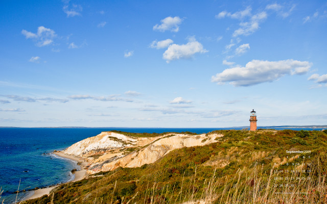 Lighthouse cliff ocean beach blue #2 free wallpaper - medium preview image
