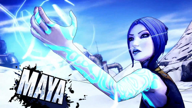 Blue haired woman lightning sky free wallpaper - medium preview image