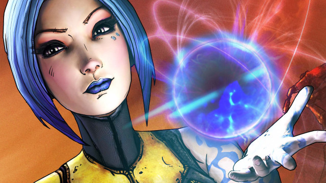 Blue hair fire energy shock free wallpaper - medium preview image