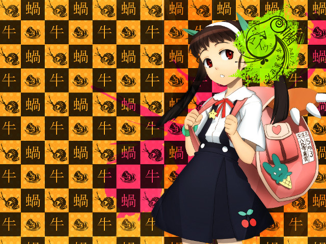 Girl backpack checkered background dragon free wallpaper - medium preview image
