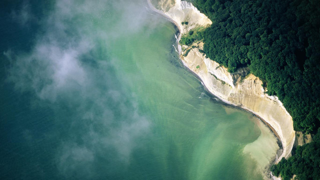 Water view plane forest above free wallpaper - medium preview image