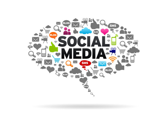Speech bubble social icons shadow free wallpaper - medium preview image