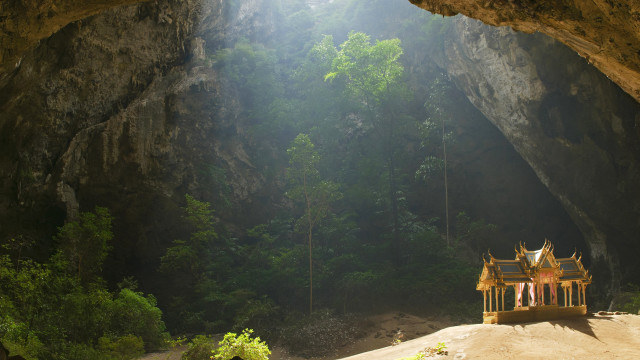Shrine cave light forest background free wallpaper - medium preview image