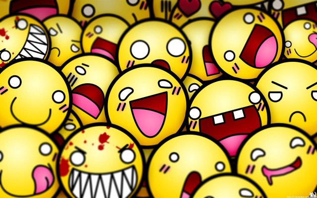 Yellow smiley faces expressions happy free wallpaper - medium preview image