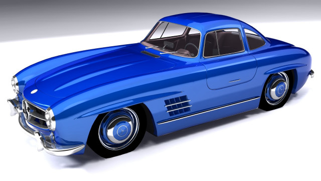 Blue car 3d image white free wallpaper - medium preview image