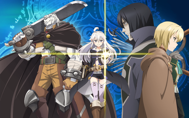 Anime characters swords blue background #2 free wallpaper - medium preview image
