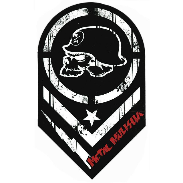 Black white metal skull emblem free wallpaper - medium preview image