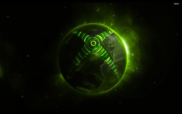 Green planet spiral design dark free wallpaper - medium preview image