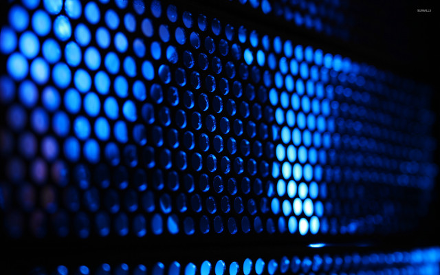 Blue metal mesh circles black free wallpaper - medium preview image