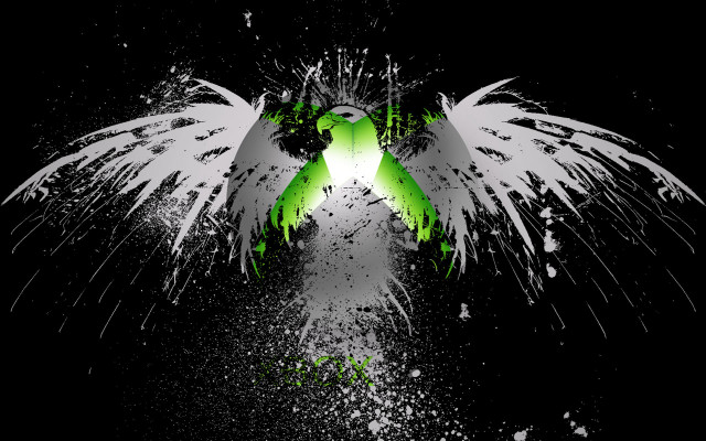 Green white bird black background free wallpaper - medium preview image