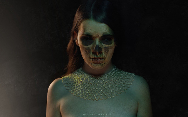 Gothic skeleton makeup necklace dark free wallpaper - medium preview image