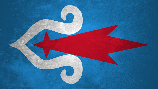 Red arrow white outline blue free wallpaper - medium preview image