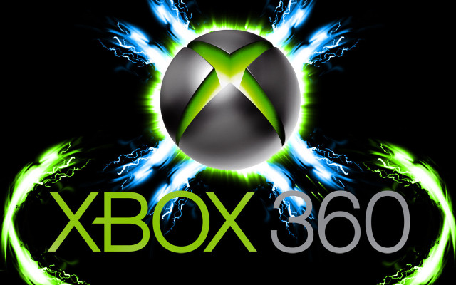 Xbox 360 glowing green blue free wallpaper - medium preview image