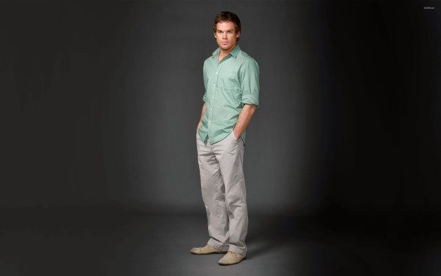 Man green shirt grey pants free wallpaper - medium preview image