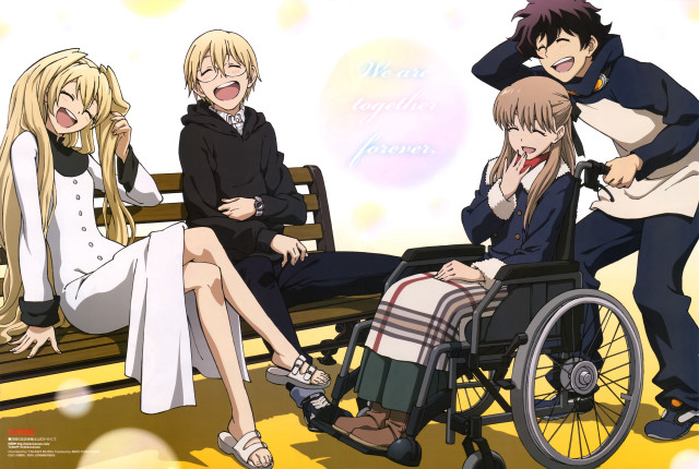 Group bench wheelchair woman sitting free wallpaper - medium preview image