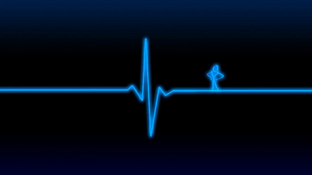 Blue heart beat background line free wallpaper - medium preview image
