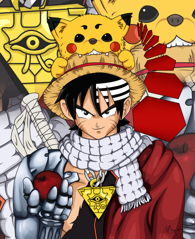 Cartoon character hat sword yellow free wallpaper - medium preview image
