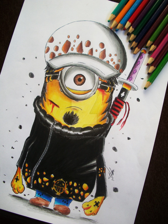 Minion hat knife colored pencils free wallpaper - medium preview image