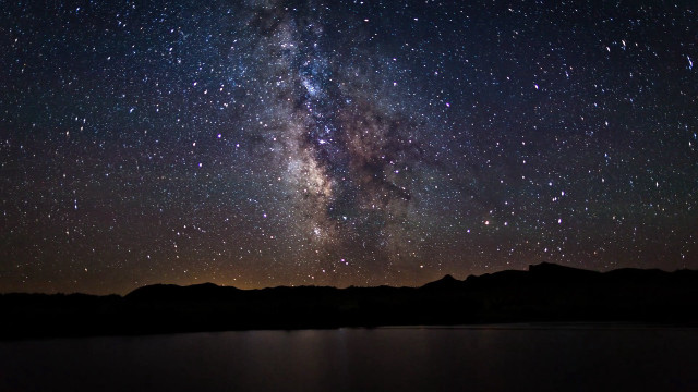 Night sky stars lake mountains #3 free wallpaper - medium preview image
