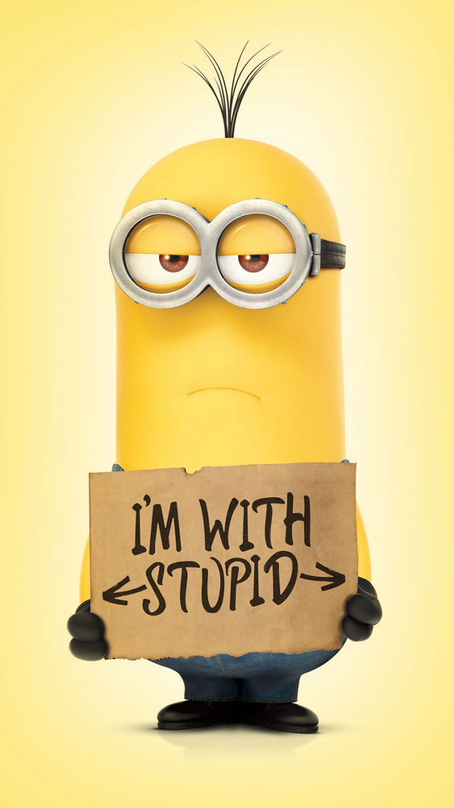Minion holding sign im with free wallpaper - medium preview image