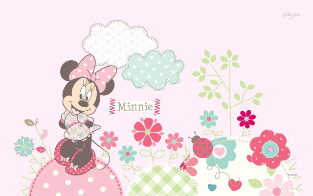 Minnie mouse wallpaper flowers hearts #2 free wallpaper - medium preview image