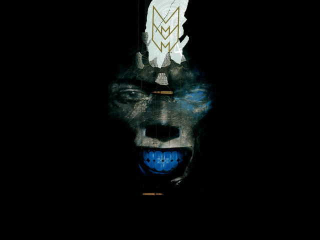 Man white mask blue eyes free wallpaper - medium preview image