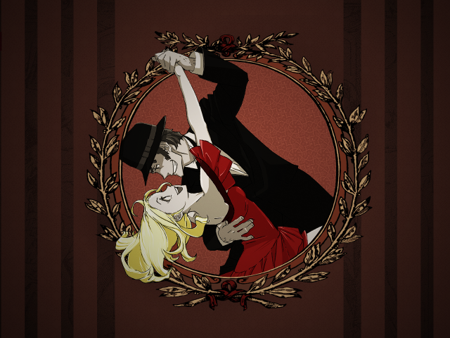 Man woman dancing circle red free wallpaper - medium preview image