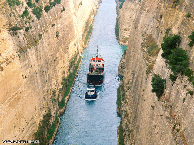 Boat narrow river cliffs traveling free wallpaper - medium preview image