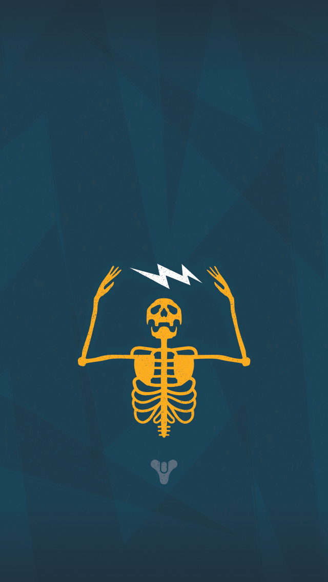 Skeleton lightning bolt back head free wallpaper - medium preview image