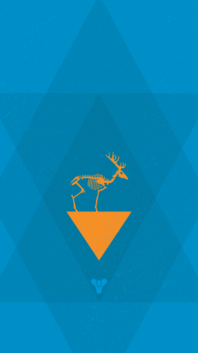 Deer skeleton blue background diamond free wallpaper - medium preview image