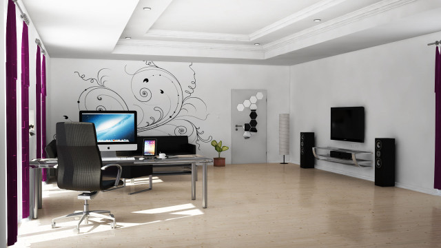 Room desk interior furniture workspace #4 free wallpaper - medium preview image