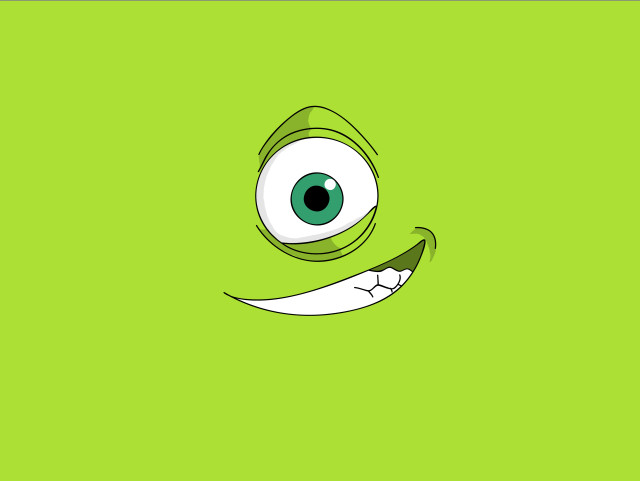 Green background cartoon character eyes free wallpaper - medium preview image