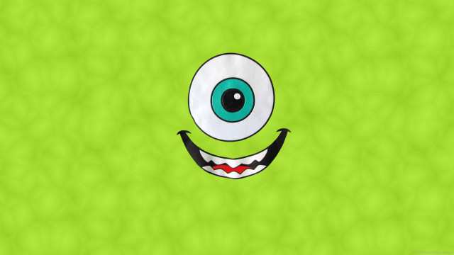 Green background cartoon face big free wallpaper - medium preview image