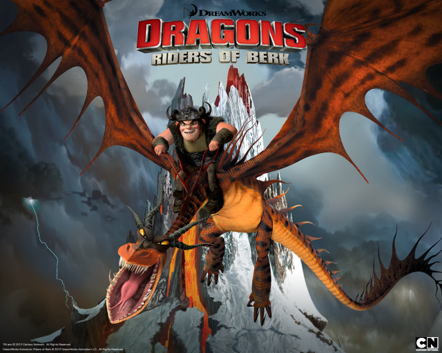 Cartoon character dragon ride sword free wallpaper - medium preview image