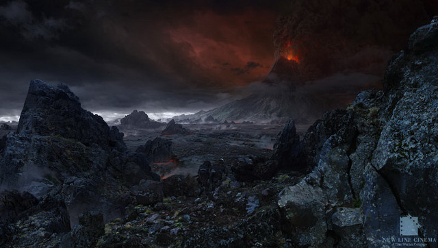 Dark landscape volcano red light free wallpaper - medium preview image