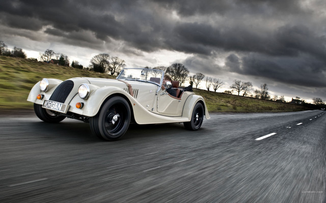 White car cloudy sky driver free wallpaper - medium preview image