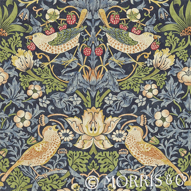 Birds flowers blue gold red free wallpaper - medium preview image