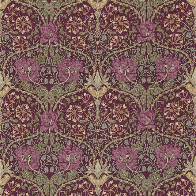 Red green floral pattern gold free wallpaper - medium preview image