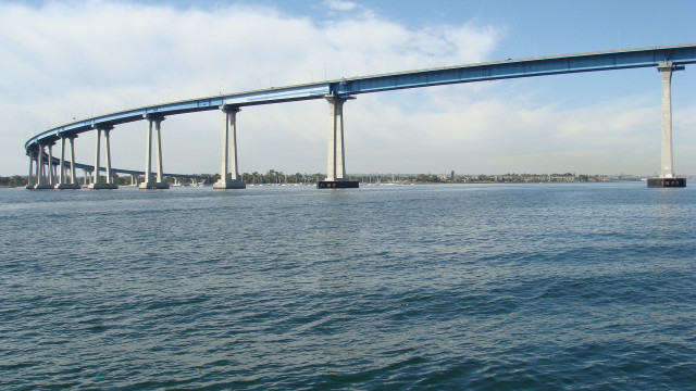 Bridge water boat background scenery #2 free wallpaper - medium preview image