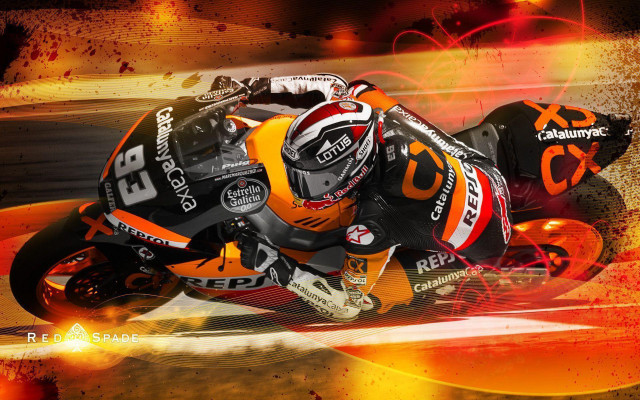 Motorcycle racer track red orange free wallpaper - medium preview image