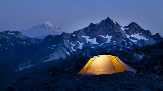 Tent rocky mountain night view #2 free wallpaper - medium preview image
