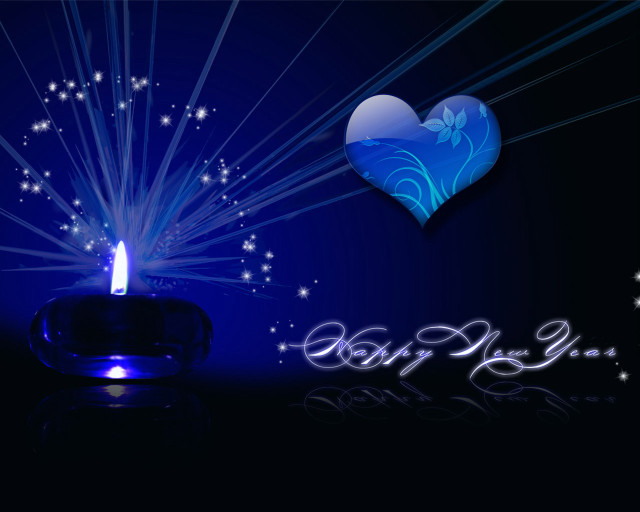 Blue candle heart blue background free wallpaper - medium preview image
