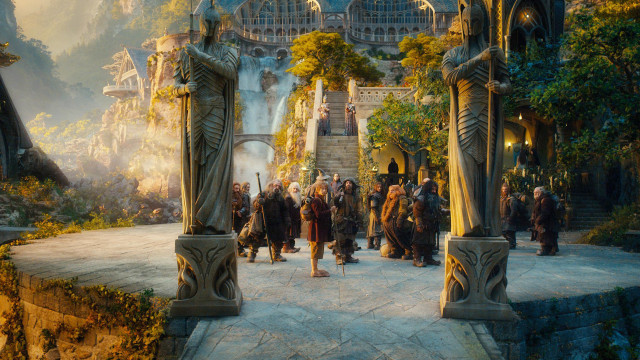 People walking castle waterfall background free wallpaper - medium preview image