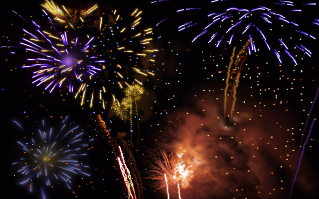 Fireworks night sky bright colors free wallpaper - medium preview image