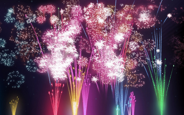 Fireworks night sky colorful lights free wallpaper - medium preview image